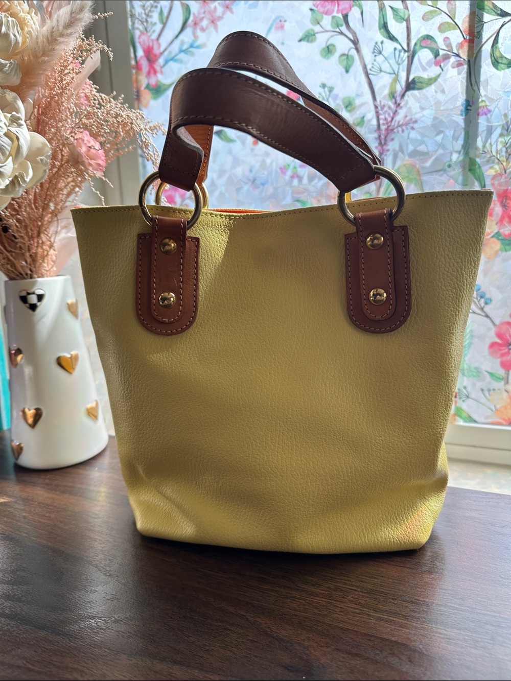 Maurizio Taiuti Italian Leather Tote Bag | Butter Yellow Made in Italy